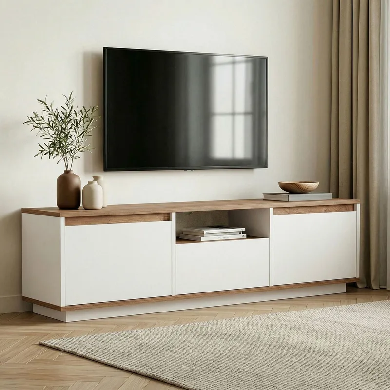 Domar Tv-bänk 160 cm - Atlantic pine, vit - Möbler - Tv möbel & mediamöbel - TV bänk & mediabänk