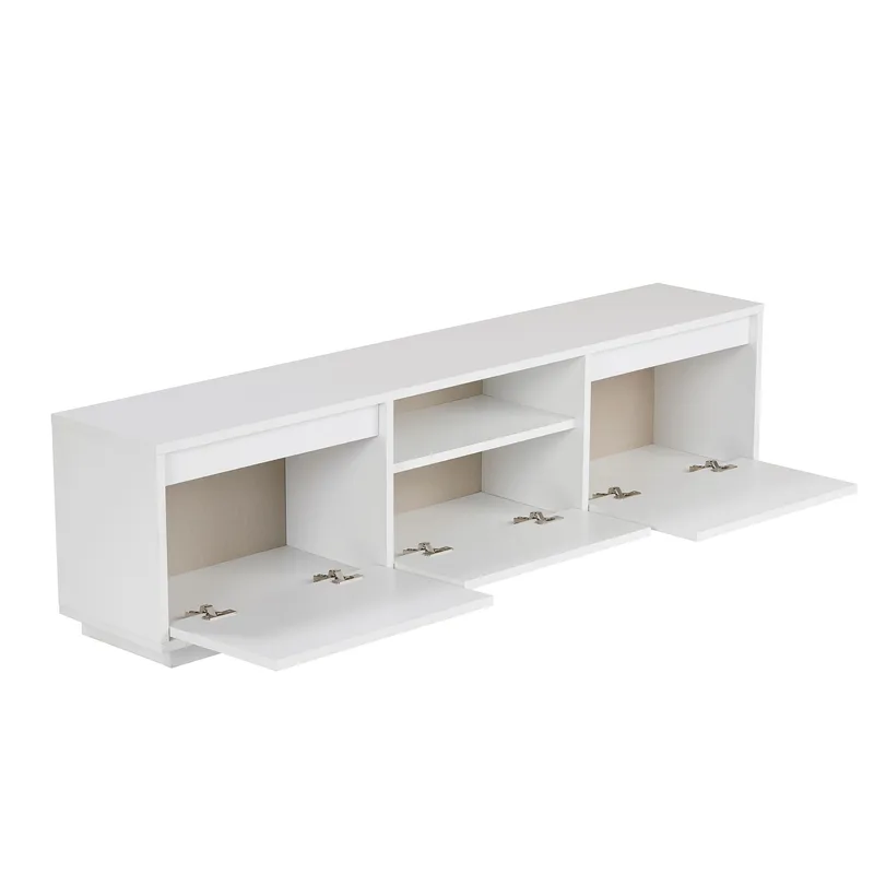 Domar TV-bänk 160 cm med Förvaring - Vit - Möbler - Tv möbel & mediamöbel - TV bänk & mediabänk