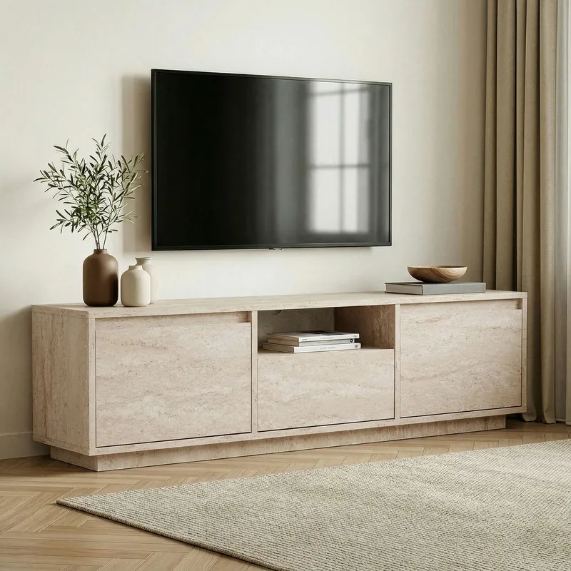 Domar Tv-bänk 160 cm - Travertin - Möbler - Tv möbel & mediamöbel - TV bänk & mediabänk
