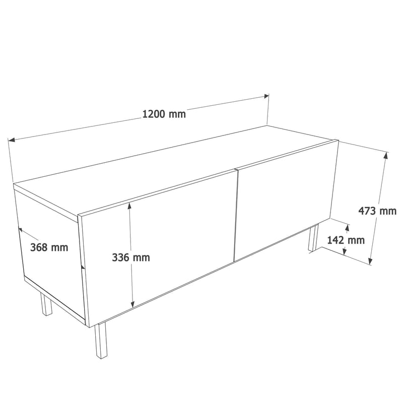 Dorel TV-bänk 120x47,3x36,8 cm - Sand - Möbler - Tv möbel & mediamöbel - Mediastativ & väggfäste