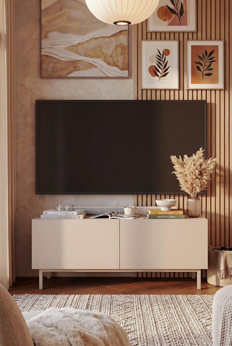 Dorel TV-bänk 120x47,3x36,8 cm - Sand - Möbler - Tv möbel & mediamöbel - Mediastativ & väggfäste