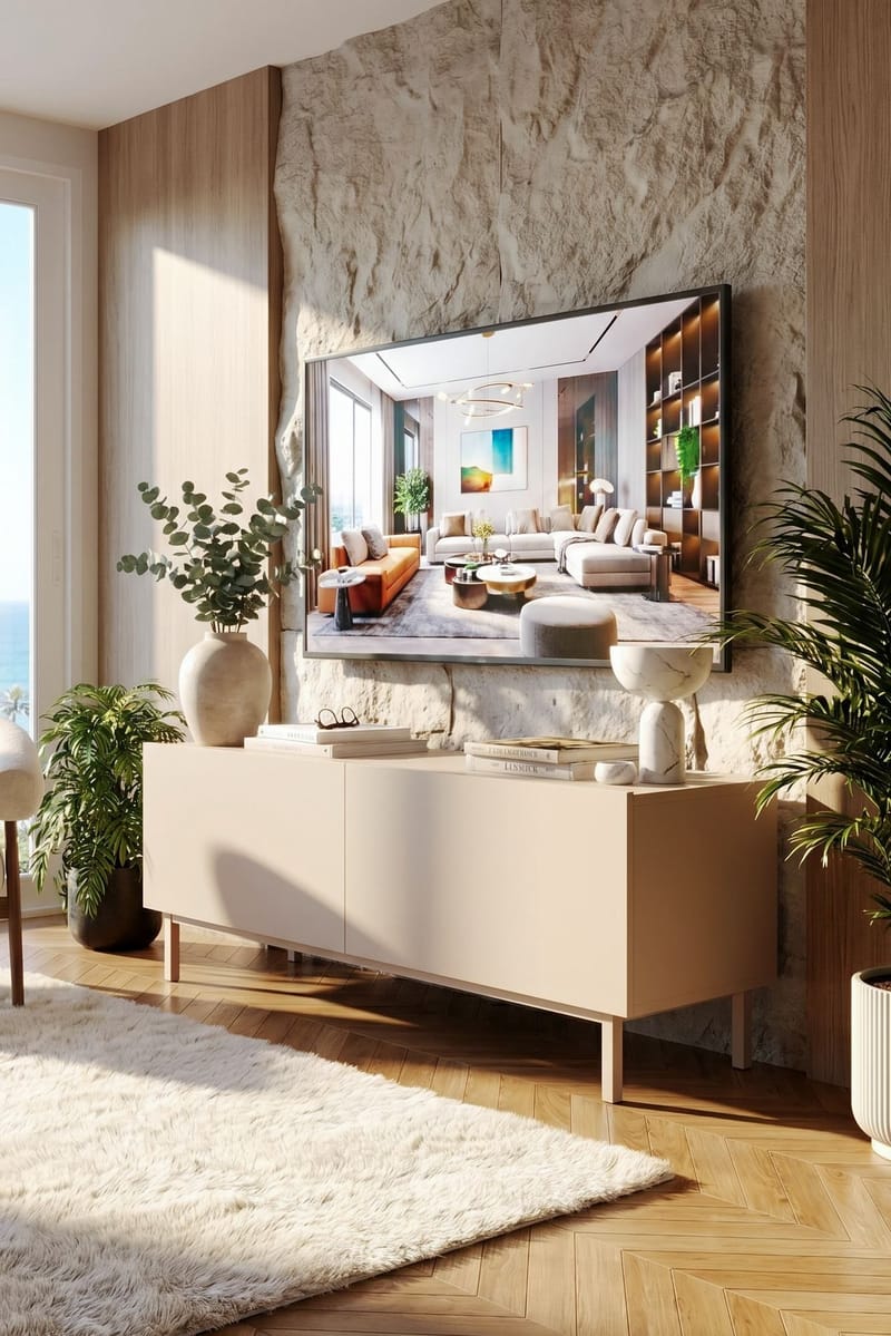 Dorel TV-bänk 120x47,3x36,8 cm - Sand - Möbler - Tv möbel & mediamöbel - Mediastativ & väggfäste