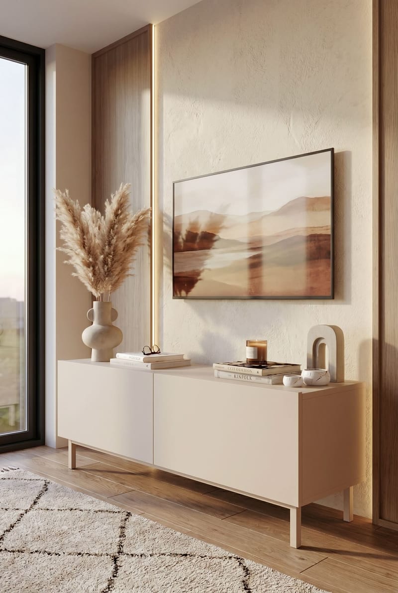 Dorel TV-bänk 120x47,3x36,8 cm - Sand - Möbler - Tv möbel & mediamöbel - Mediastativ & väggfäste