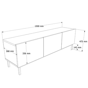 Dorel TV-bänk 150x47,3x36,8 cm - Sand - Möbler - Tv möbel & mediamöbel - TV bänk & mediabänk