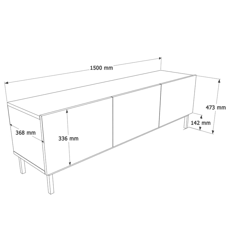 Dorel TV-bänk 150x47,3x36,8 cm - Sand - Möbler - Tv möbel & mediamöbel - TV bänk & mediabänk