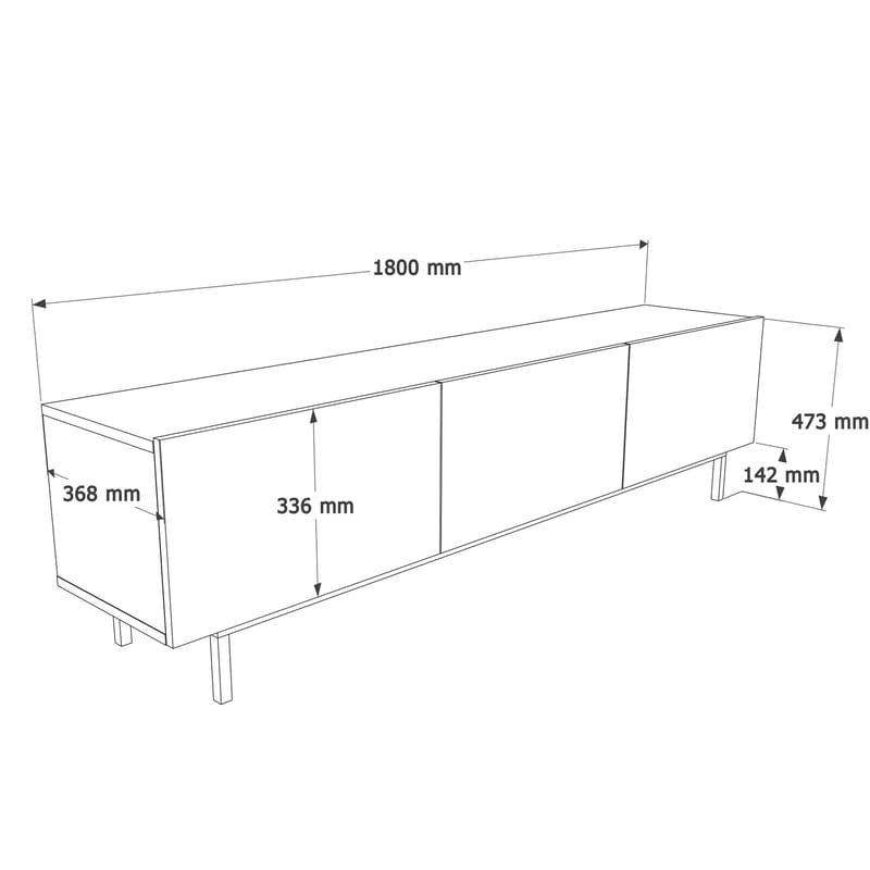 Dorel TV-bänk 180x47,3x36,8 cm - Sand - Möbler - Tv möbel & mediamöbel - TV bänk & mediabänk