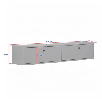 Dovren TV-bänk 140x25x25 cm - Travertin och valnöt - Möbler - Tv möbel & mediamöbel - TV hylla