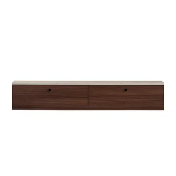 Dovren TV-bänk 140x25x25 cm - Travertin och valnöt - Möbler - Tv möbel & mediamöbel - TV hylla