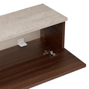Dovren TV-bänk 140x25x25 cm - Travertin och valnöt - Möbler - Tv möbel & mediamöbel - TV hylla