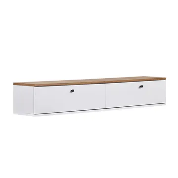 Dovren TV-bänk 160x25x25 cm - Atlantic Pine och vit - Möbler - Tv möbel & mediamöbel - TV hylla