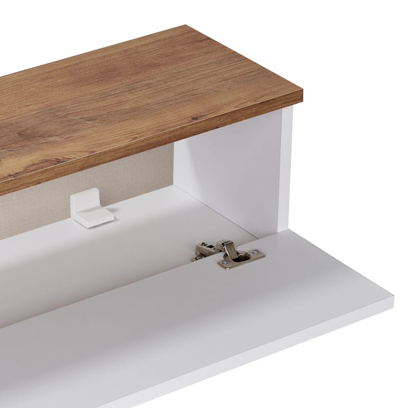 Dovren TV-bänk 160x25x25 cm - Atlantic Pine och vit - Möbler - Tv möbel & mediamöbel - TV hylla