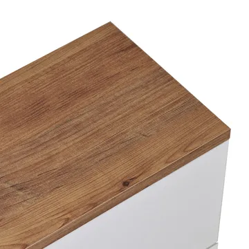 Dovren TV-bänk 160x25x25 cm - Atlantic Pine och vit - Möbler - Tv möbel & mediamöbel - TV hylla