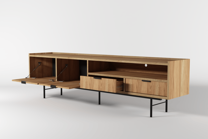 Dravo Tv-Bänk 200 cm - Naturlig hickory - Möbler - Tv möbel & mediamöbel - TV bänk & mediabänk