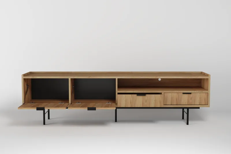 Dravo Tv-Bänk 200 cm - Naturlig hickory - Möbler - Tv möbel & mediamöbel - TV bänk & mediabänk