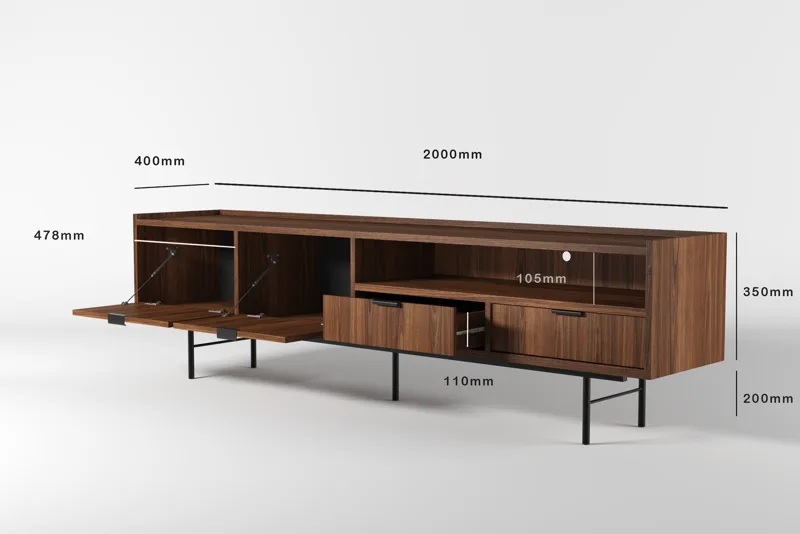 Dravo Tv-Bänk 200 cm - Warmia valnöt - Möbler - Tv möbel & mediamöbel - TV bänk & mediabänk