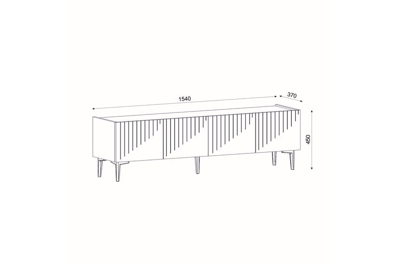 Draw Tv-bänk 154x37 cm Vit/Svart - Hanah Home - TV bänk & mediabänk