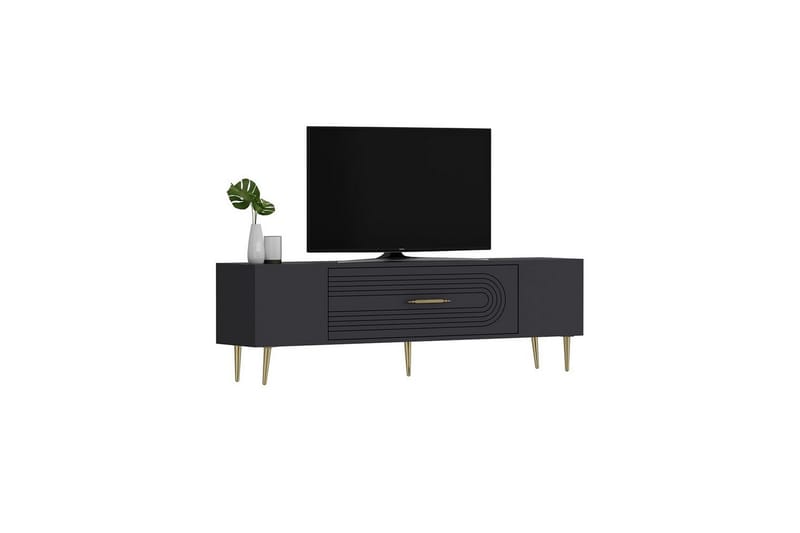 Drova Tv-bänk 150 cm - Antracit/Guld - Möbler - Tv möbel & mediamöbel - TV bänk & mediabänk