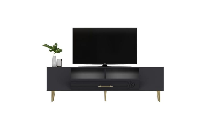 Drova Tv-bänk 150 cm - Antracit/Guld - Möbler - Tv möbel & mediamöbel - TV bänk & mediabänk