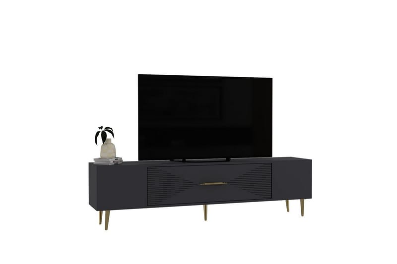 Drova Tv-bänk 150 cm - Antracit/Guld - Möbler - Tv möbel & mediamöbel - TV bänk & mediabänk