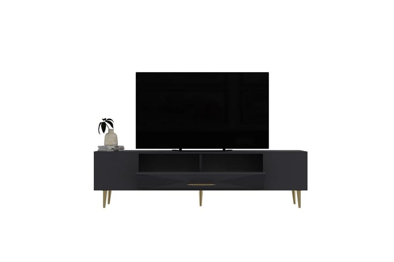 Drova Tv-bänk 150 cm - Antracit/Guld - Möbler - Tv möbel & mediamöbel - TV bänk & mediabänk