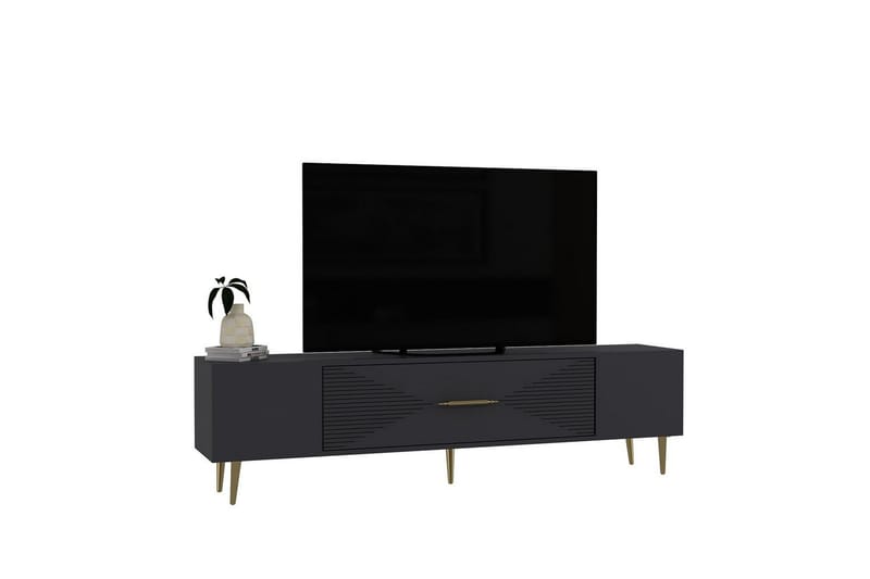 Drova Tv-bänk 150 cm - Antracit/Guld - Möbler - Tv möbel & mediamöbel - TV bänk & mediabänk