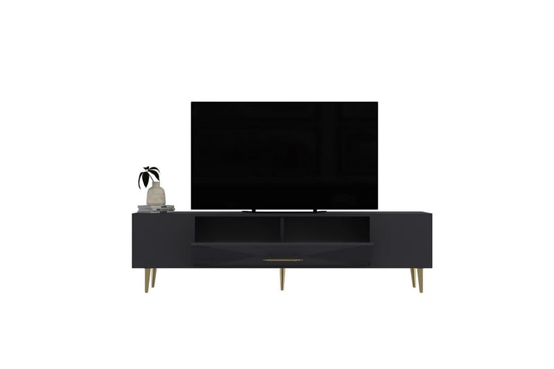 Drova Tv-bänk 150 cm - Antracit/Guld - Möbler - Tv möbel & mediamöbel - TV bänk & mediabänk