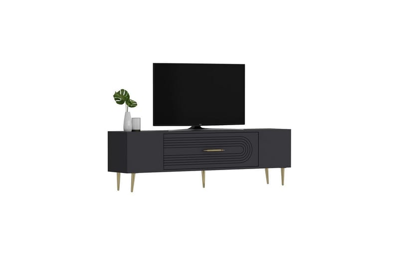 Drova Tv-bänk 150 cm - Antracit/Guld - Möbler - Tv möbel & mediamöbel - TV bänk & mediabänk