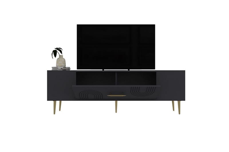 Drova Tv-bänk 150 cm - Antracit/Guld - Möbler - Tv möbel & mediamöbel - TV bänk & mediabänk