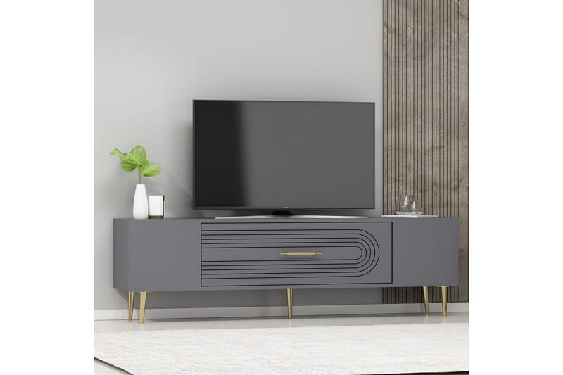 Drova Tv-bänk 150 cm - Antracit/Guld - Möbler - Tv möbel & mediamöbel - TV bänk & mediabänk