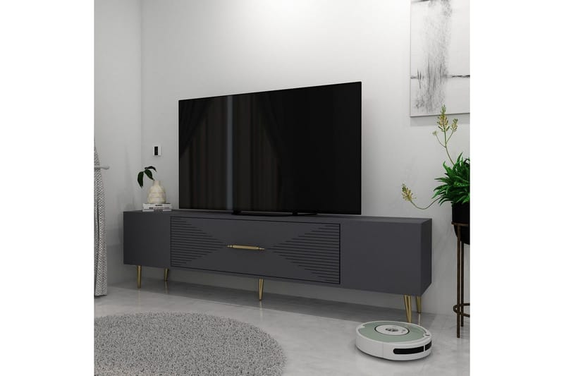 Drova Tv-bänk 150 cm - Antracit/Guld - Möbler - Tv möbel & mediamöbel - TV bänk & mediabänk