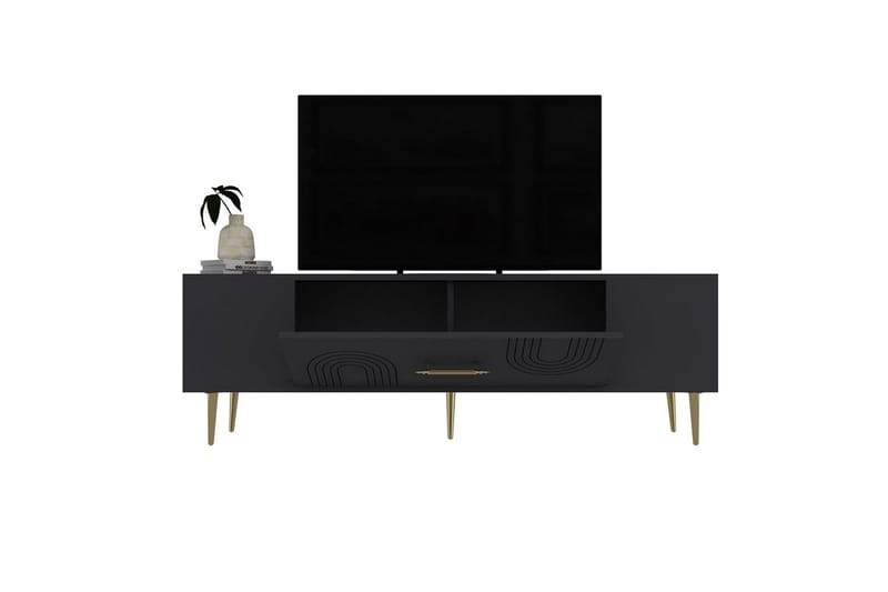 Drova Tv-bänk 150 cm - Antracit/Guld - Möbler - Tv möbel & mediamöbel - TV bänk & mediabänk