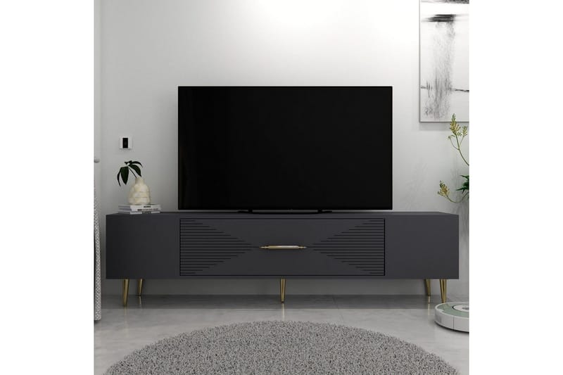 Drova Tv-bänk 150 cm - Antracit/Guld - Möbler - Tv möbel & mediamöbel - TV bänk & mediabänk