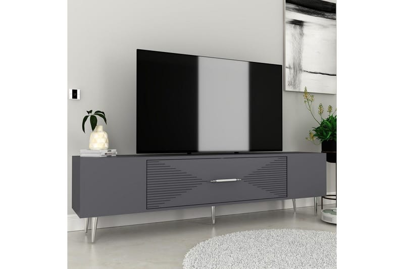 Drova Tv-bänk 150 cm - Antracit/Silver - Möbler - Tv möbel & mediamöbel - TV bänk & mediabänk