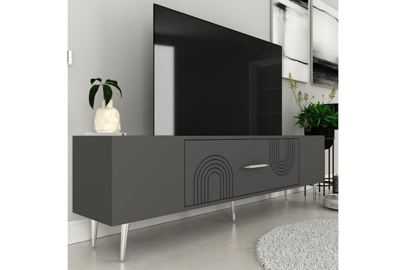 Drova Tv-bänk 150 cm - Antracit/Silver - Möbler - Tv möbel & mediamöbel - TV bänk & mediabänk