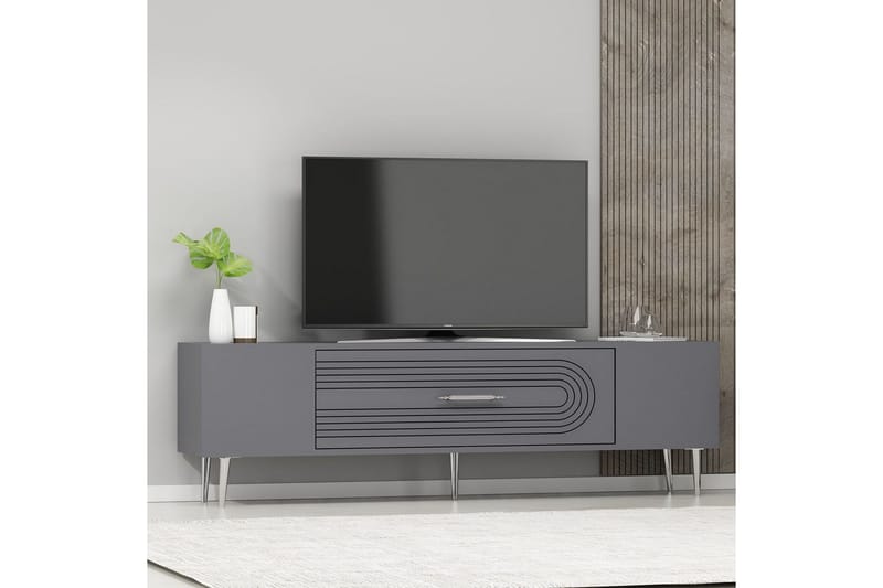 Drova Tv-bänk 150 cm - Antracit/Silver - Möbler - Tv möbel & mediamöbel - TV bänk & mediabänk