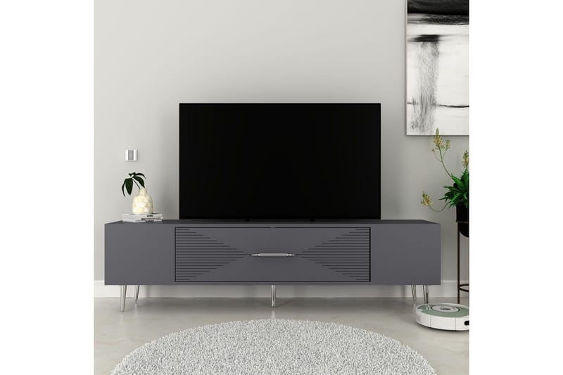 Drova Tv-bänk 150 cm - Antracit/Silver - Möbler - Tv möbel & mediamöbel - TV bänk & mediabänk