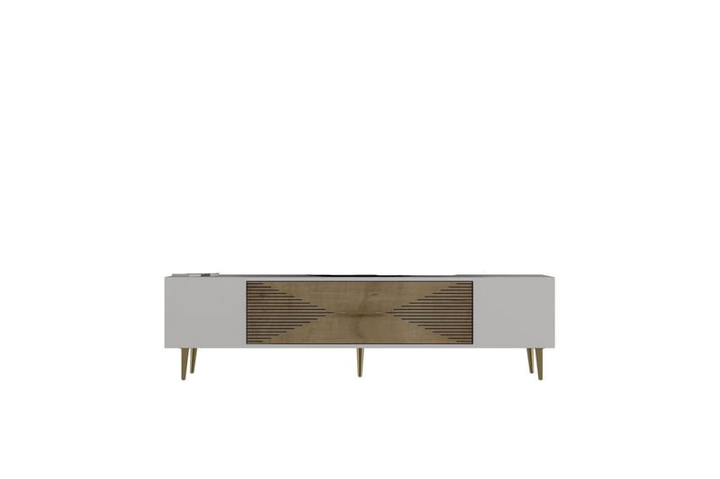 Drova Tv-bänk 150 cm - Ek/Vit/Guld - Möbler - Tv möbel & mediamöbel - TV bänk & mediabänk