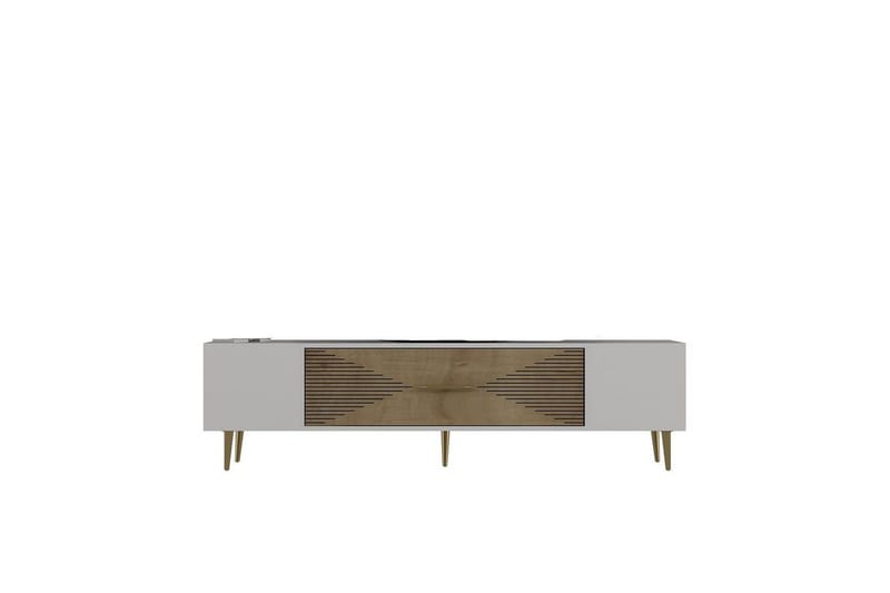 Drova Tv-bänk 150 cm - Ek/Vit/Guld - Möbler - Tv möbel & mediamöbel - TV bänk & mediabänk