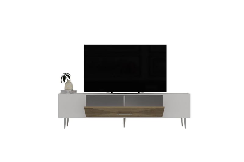 Drova Tv-bänk 150 cm - Ek/Vit/Silver - Möbler - Tv möbel & mediamöbel - TV bänk & mediabänk