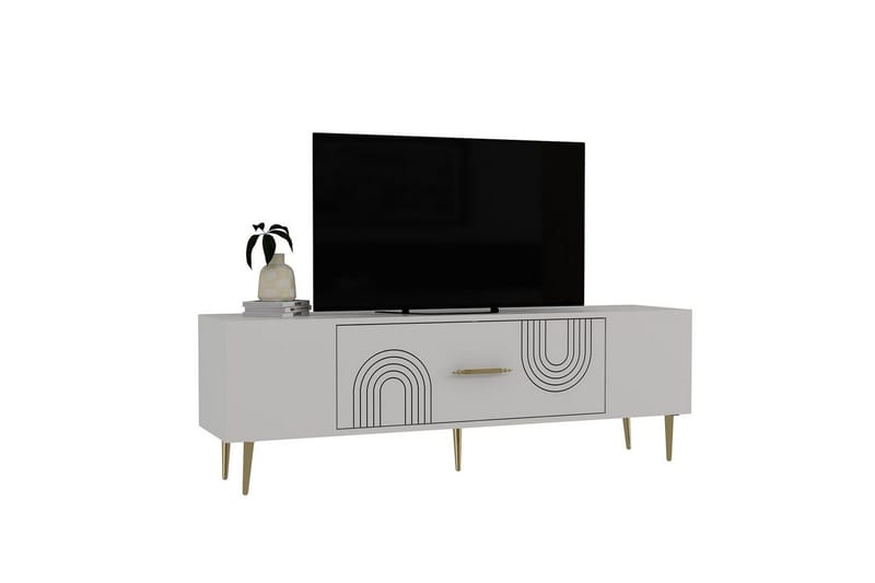 Drova Tv-bänk 150 cm - Vit/Guld - Möbler - Tv möbel & mediamöbel - TV bänk & mediabänk