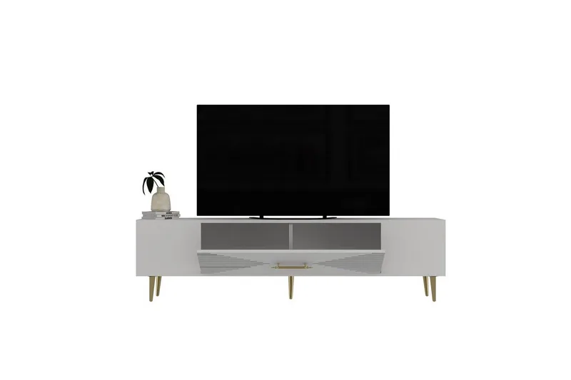 Drova Tv-bänk 150 cm - Vit/Guld - Möbler - Tv möbel & mediamöbel - TV bänk & mediabänk