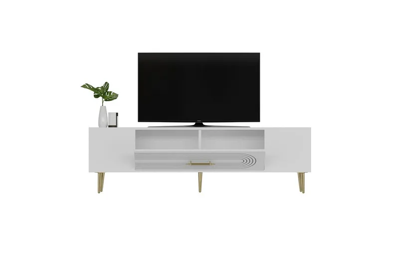 Drova Tv-bänk 150 cm - Vit/Guld - Möbler - Tv möbel & mediamöbel - TV bänk & mediabänk