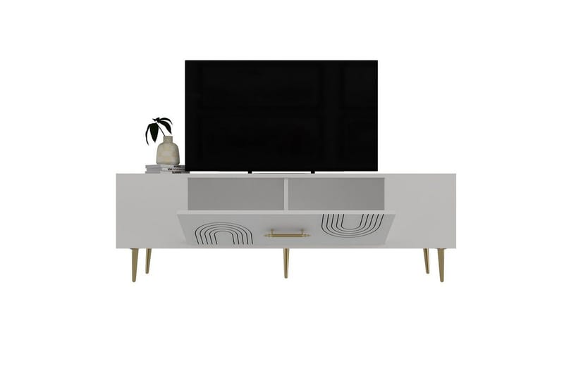 Drova Tv-bänk 150 cm - Vit/Guld - Möbler - Tv möbel & mediamöbel - TV bänk & mediabänk