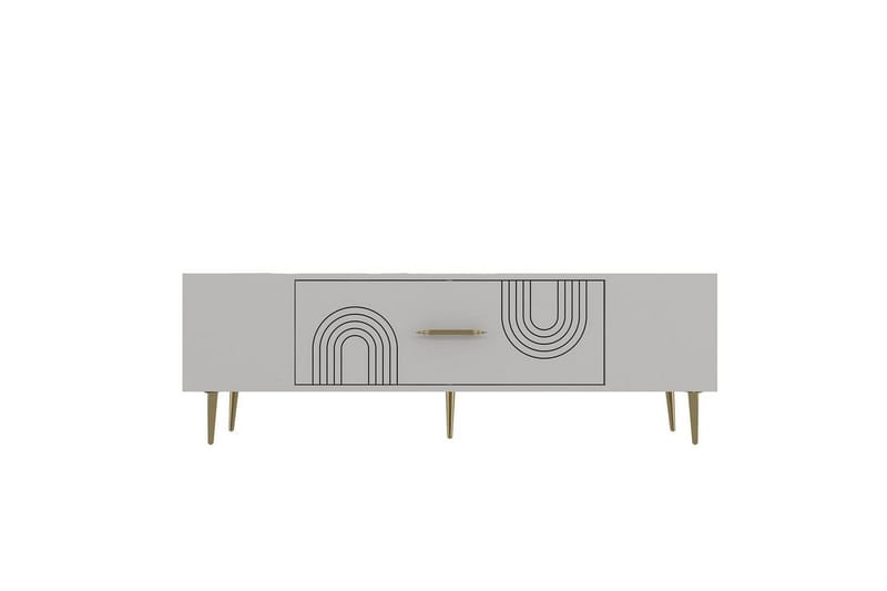 Drova Tv-bänk 150 cm, Vit/Guld