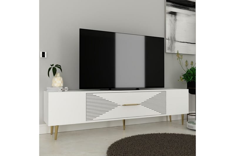 Drova Tv-bänk 150 cm - Vit/Guld - Möbler - Tv möbel & mediamöbel - TV bänk & mediabänk