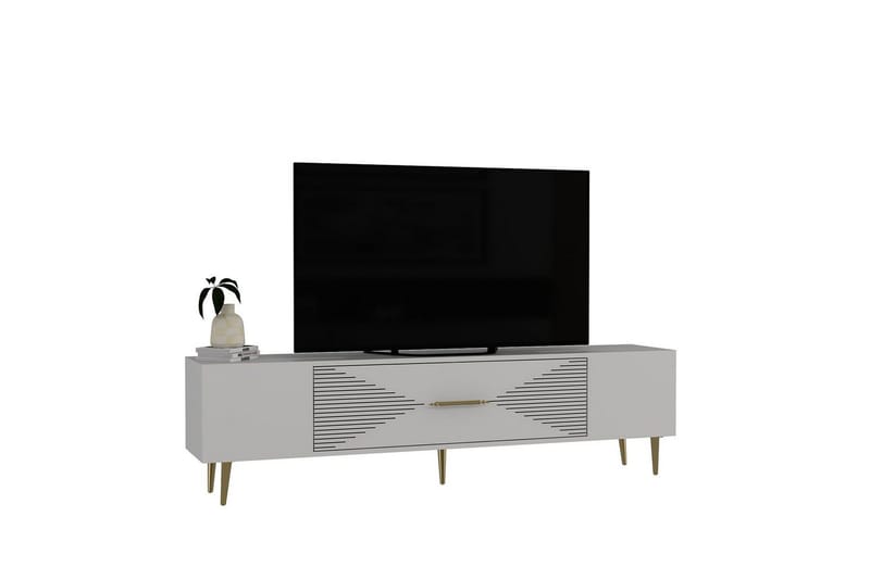 Drova Tv-bänk 150 cm - Vit/Guld - Möbler - Tv möbel & mediamöbel - TV bänk & mediabänk