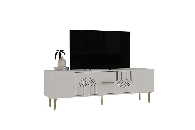 Drova Tv-bänk 150 cm - Vit/Guld - Möbler - Tv möbel & mediamöbel - TV bänk & mediabänk