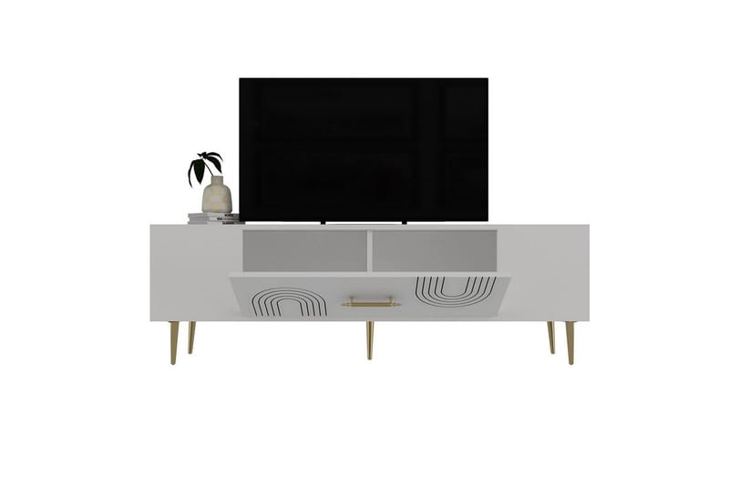 Drova Tv-bänk 150 cm - Vit/Guld - Möbler - Tv möbel & mediamöbel - TV bänk & mediabänk