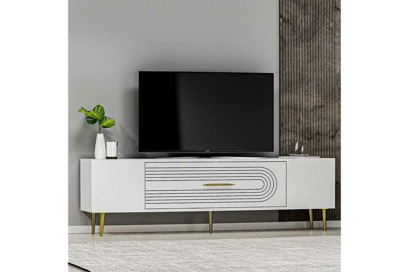 Drova Tv-bänk 150 cm - Vit/Guld - Möbler - Tv möbel & mediamöbel - TV bänk & mediabänk