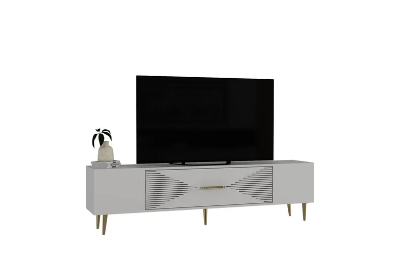 Drova Tv-bänk 150 cm - Vit/Guld - Möbler - Tv möbel & mediamöbel - TV bänk & mediabänk